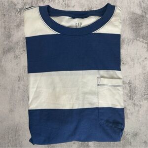 NWOT GAP Blue/Purple Stripe Short Sleeve Pocket Tee XL